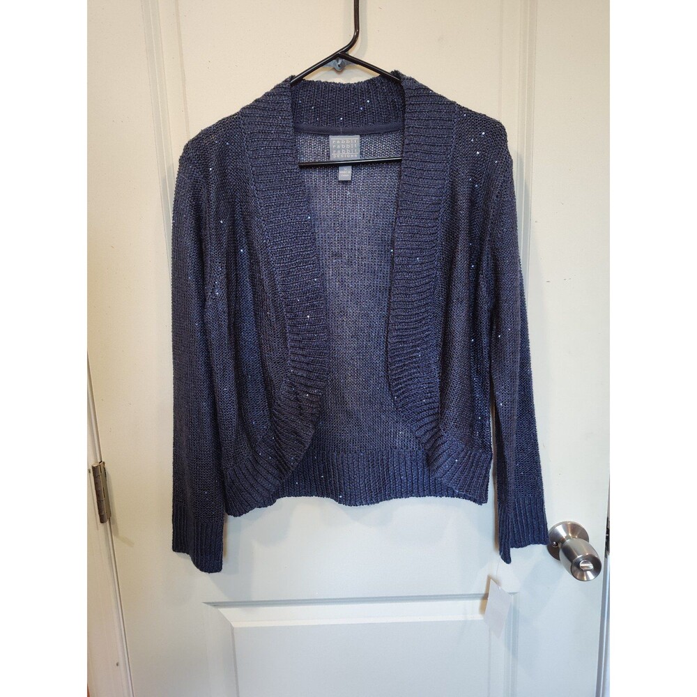 Women's Rabbit Rabbit Rabbit Long Sleeve Open Knit Cardigan Blue Medium - Picture 2 of 6